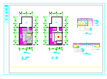 带天台别墅室内设计cad装修平立剖面施工图纸-图二