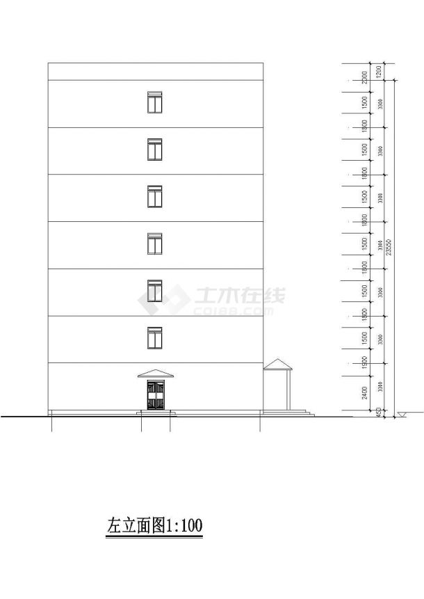 重庆摸夵1.1万平米7层框架结构学生宿舍楼建筑设计CAD图纸（含结构图）-图一