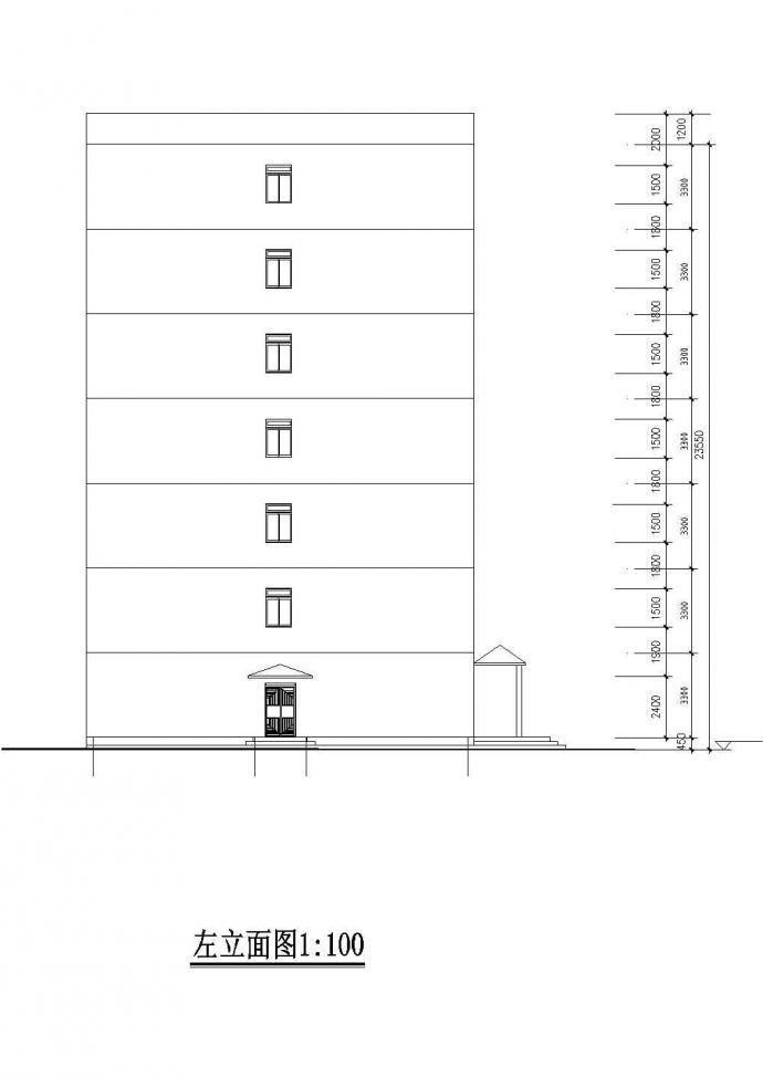 重庆摸夵1.1万平米7层框架结构学生宿舍楼建筑设计CAD图纸（含结构图）_图1