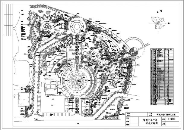 某莺湖文化广场种植CAD全套建筑设计平面图-图一