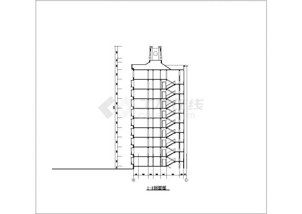 某小区9+1层单元式高层住宅楼建筑设计施工图（含平立剖）-图一
