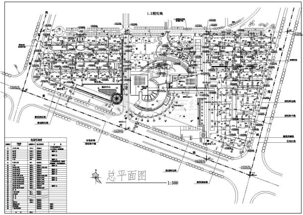 某花园小区1期CAD设计大样完整建筑总平面规划图-图一