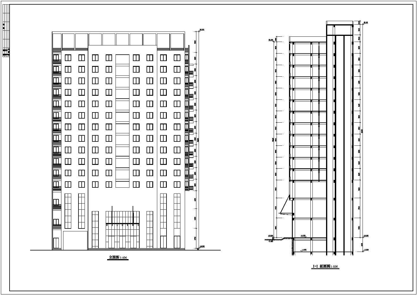15层框架剪力墙结构四星级大酒店全套建筑设计CAD图纸