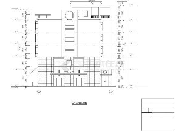 长沙某工业区2500平米五层钢混框架结构综合楼建筑设计CAD图纸-图一