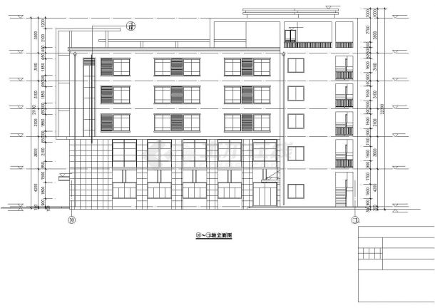 长沙某工业区2500平米五层钢混框架结构综合楼建筑设计CAD图纸-图二
