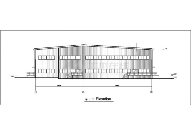 潮州市某工厂8500平米钢框架结构生产车间结构设计CAD图纸-图二