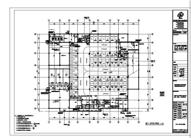 某地上七层框架停车楼建筑施工cad图纸-图二