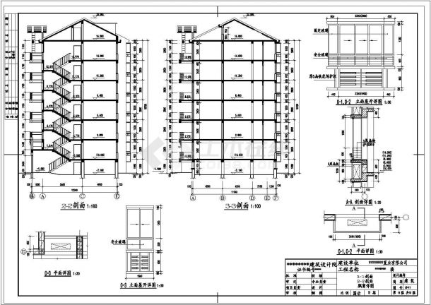 抚顺市凤凰花园小区3470平米6层砖混结构住宅楼建筑设计CAD图纸-图二