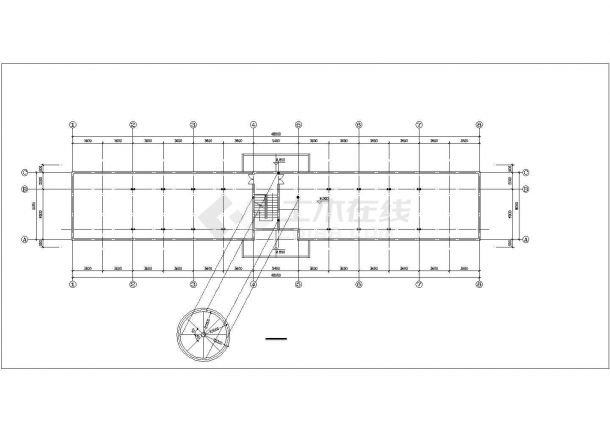 杭州市某街道1160平米3层框架结构连锁宾馆建筑设计CAD图纸-图一