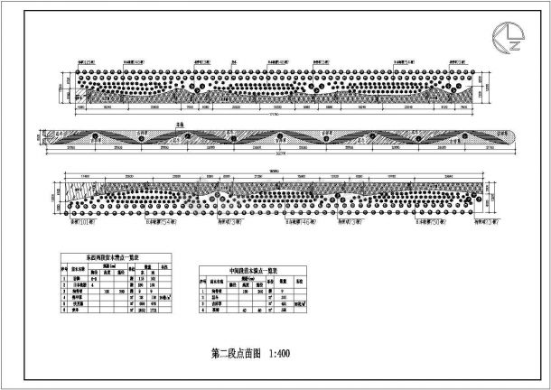 江苏省某市新建生态公园内部道路绿化图（含各种效果图）-图一