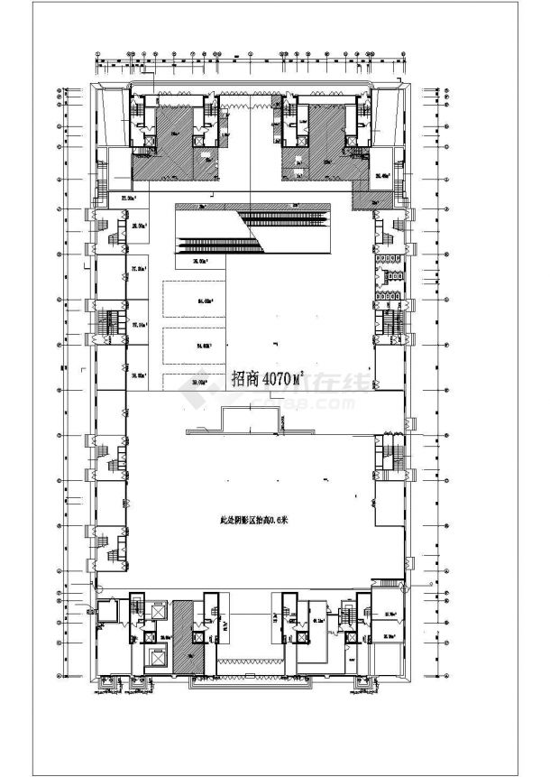 沈阳市某商业街3层框架结构百货商场平面设计CAD图纸（含地下室）-图一