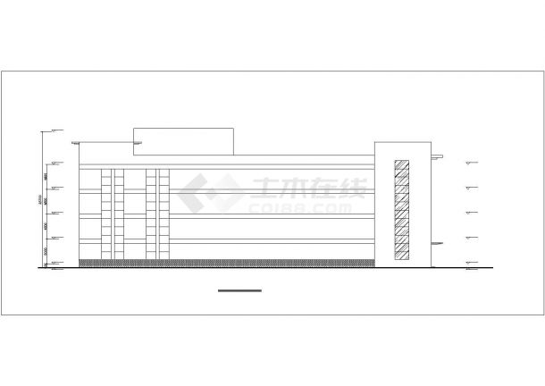 宁波市某商业街7600平米五层框架结构百货商场建筑设计CAD图纸-图一