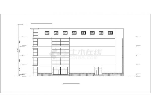 宁波市某商业街7600平米五层框架结构百货商场建筑设计CAD图纸-图二