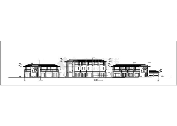 临街1500平米左右2层框架结构商业综合楼建筑设计CAD图纸-图一