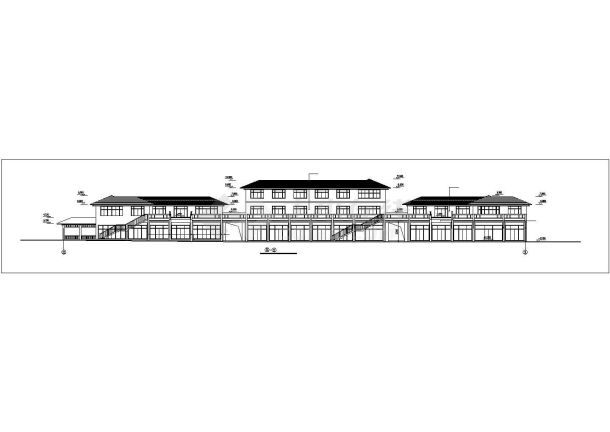 临街1500平米左右2层框架结构商业综合楼建筑设计CAD图纸-图二