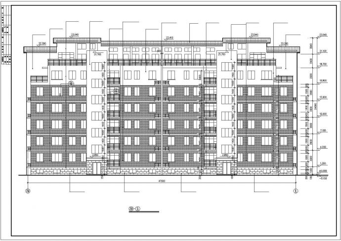 某小区4900平米7层混合结构住宅楼建筑设计CAD图纸（含阁楼层）_图1