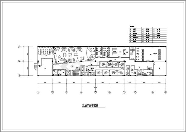 潮州市某商业街2200平米4层商务洗浴中心平面布置设计CAD图纸-图二