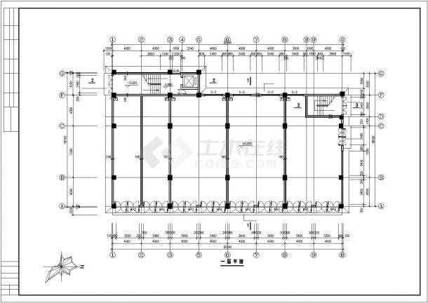 8500平米8层框架结构商业办公楼全套建筑设计CAD图纸-图二
