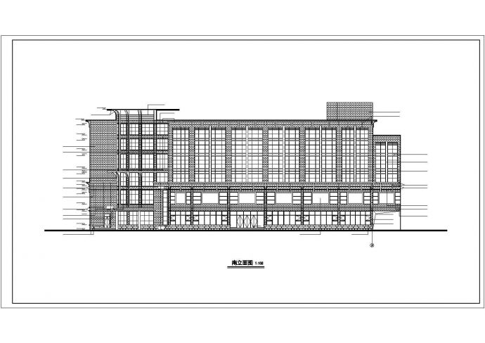 临街7层框架结构商业综合楼立剖面设计CAD图纸（含地下1层）_图1