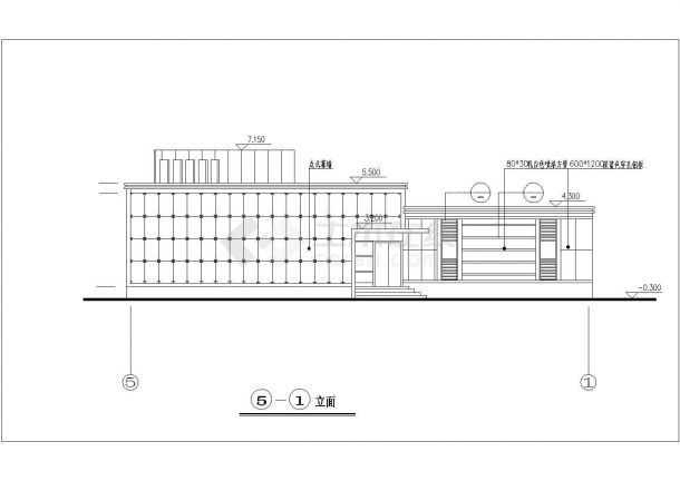 某科技公司250平米单层框架结构休闲综合楼建筑设计CAD图纸-图一