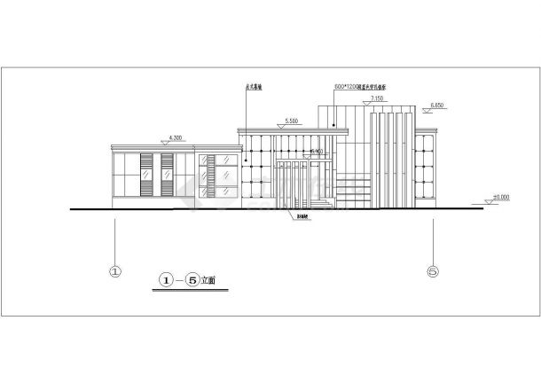 某科技公司250平米单层框架结构休闲综合楼建筑设计CAD图纸-图二