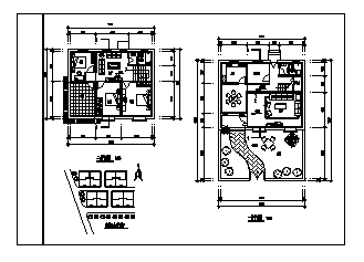 住宅设计_某二层传统风格联排农村住宅建筑施工cad图，含效果图-图二