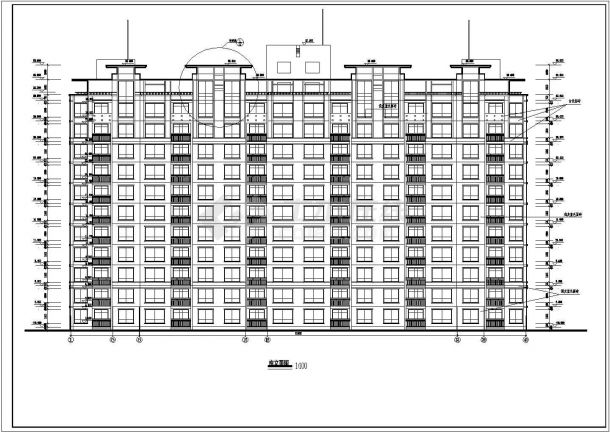 某小区11层3单元每单元2户住宅楼设计图
