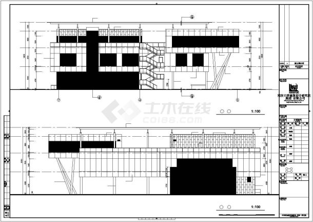 某三层钢框架结构售楼处设计方案CAD图纸-图一