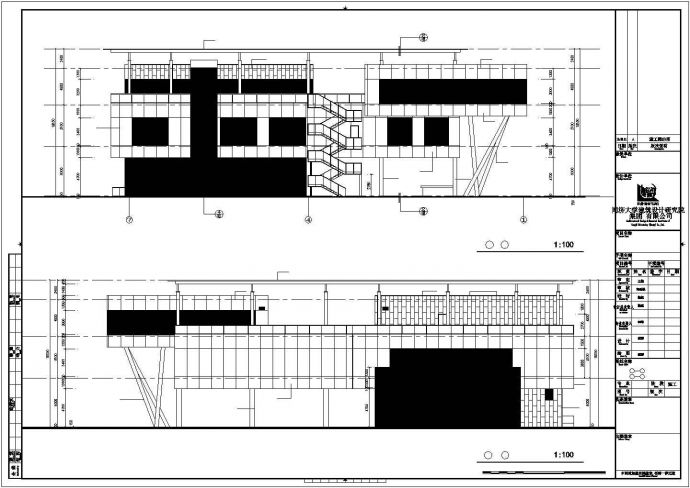 某三层钢框架结构售楼处设计方案CAD图纸_图1