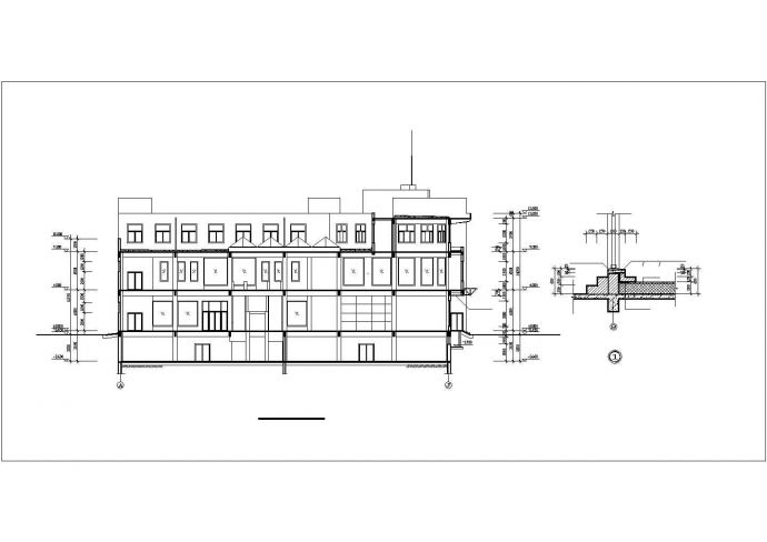 1.9万平米四层框架结构百货商场建筑设计CAD图纸（含地下1层）_图1