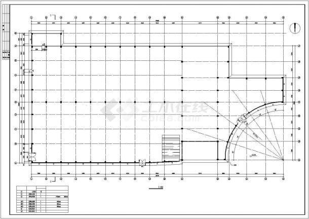 厦门市某社区5200平米单层框架结构惠民超市建筑设计CAD图纸-图二