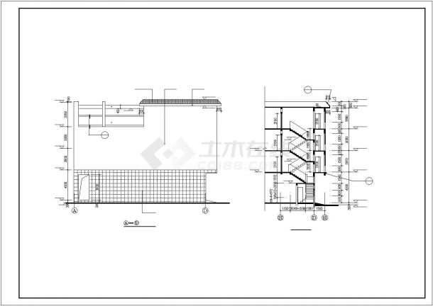 某小区5900平米四层框混结构商住楼建筑设计CAD图纸（单层商铺）-图一