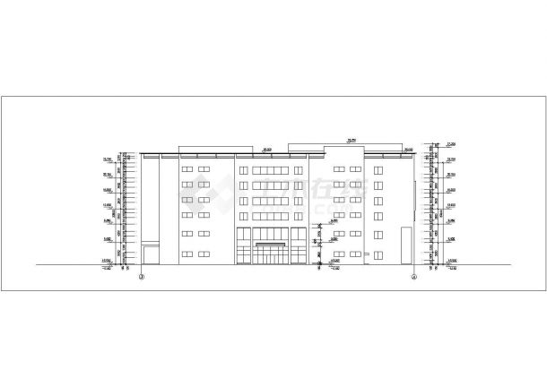 贵阳市某商业街2.5万平米6层框架结构百货商场建筑设计CAD图纸-图一