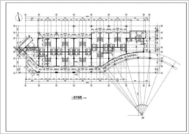 芜湖市某商业街1.2万平米4层框架结构百货商场建筑设计CAD图纸-图一