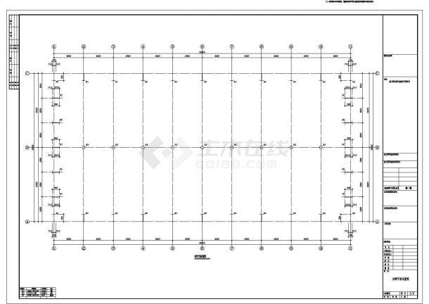 某地30米跨轻钢结构农贸市场结构全套施工设计cad图-图二