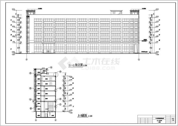 1.5万平米6层框架结构商务大酒店全套建筑设计CAD图纸-图一