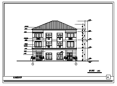 住宅设计_某三层经济型生态双拼独院式住宅建筑施工cad图，含效果图-图二