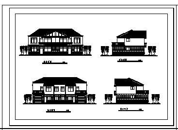 住宅设计_某二层经典小康住宅建筑施工cad图，含两套设计-图二