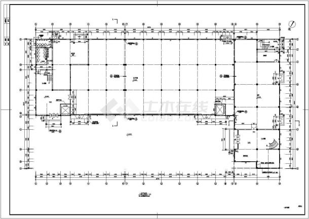 厂房设计_某五层L形框架结构厂房建施CAD图-图一