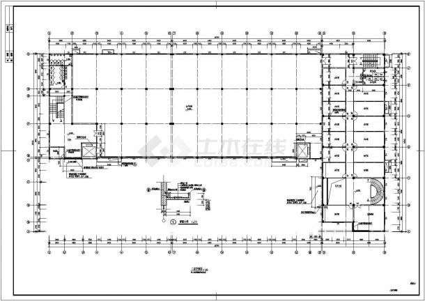 厂房设计_某五层L形框架结构厂房建施CAD图-图二