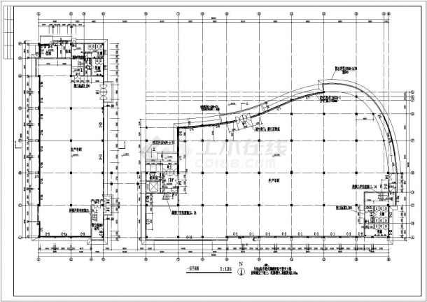 厂房设计_某四层框架结构标准厂房建施CAD图-图二
