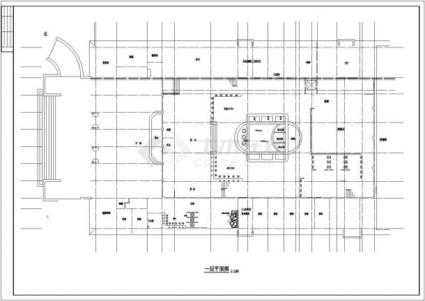 乌鲁木齐市某商业街3层高档休闲洗浴中心平面设计CAD图纸-图一