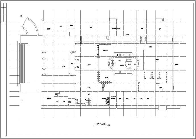 乌鲁木齐市某商业街3层高档休闲洗浴中心平面设计CAD图纸_图1