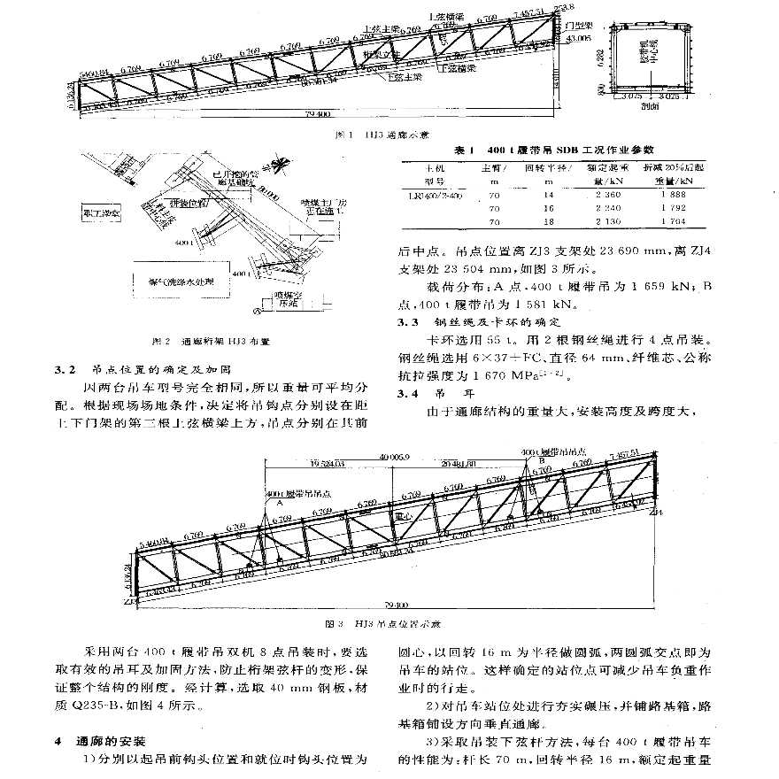 某2500m3高炉主皮带大跨度通廊吊装技术-图二