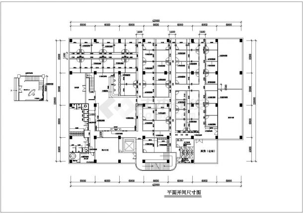 烟台市某商业街1200平米洗浴中心全套装修施工设计CAD图纸-图一
