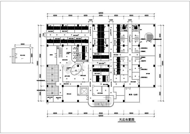 烟台市某商业街1200平米洗浴中心全套装修施工设计CAD图纸-图二
