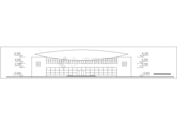 厦门市某大学1600平米2层框架结构学生食堂建筑设计CAD图纸-图二