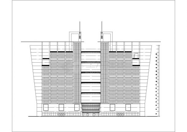 泉州市某商业街1.2万平米18层框架结构商务酒店平立面设计CAD图纸-图一