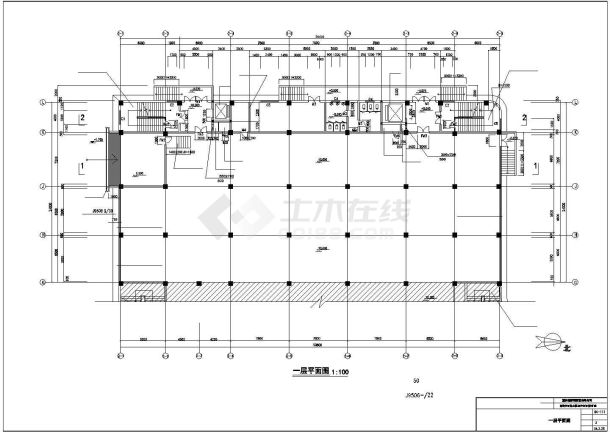 汕尾市某商业街1.2万平米8层框架结构商务酒店建筑设计CAD图纸-图二