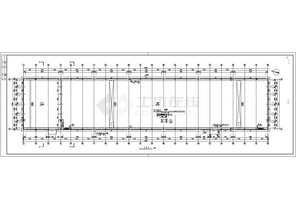 车间设计_单层门式钢架结构机加工车间建施CAD图-图二